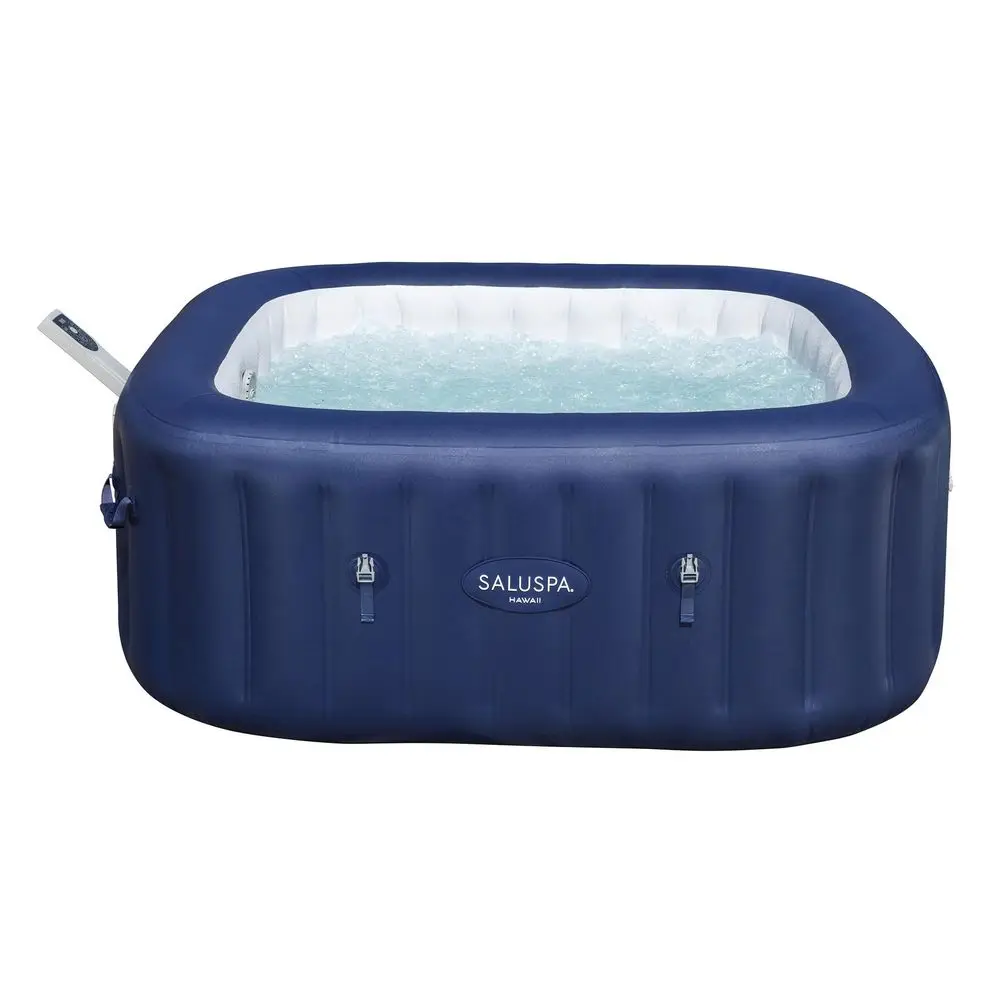 

SaluSpa Hawaii 4 to 6 Person Inflatable Hot Tub, Square EnergyEfficient Portable Outdoor Spa with 140 AirJets, 71 x 28