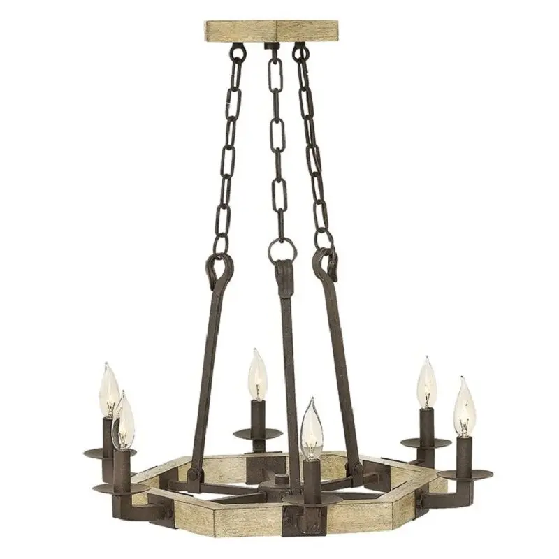 American retro wood art chandelier plum blossom form B & B restaurant chandelier French wrought iron old decorative chandelier
