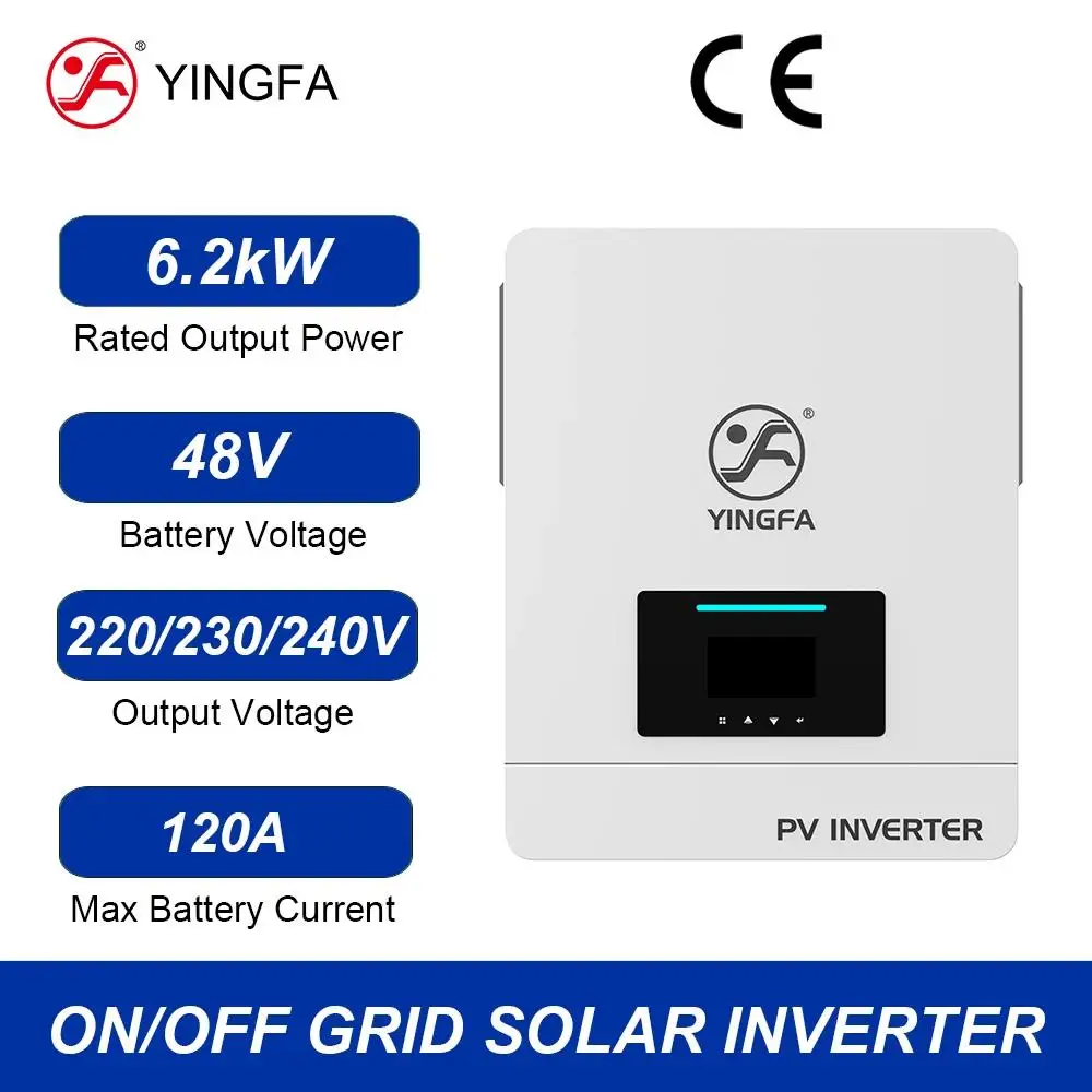 YINGFA 6.2KW 6200W Pure Sine Wave 4PCS 12V Lead Acid or 48V Lithium Battery Connect 220V MPPT On Off Grid Hybrid Solar Inverters