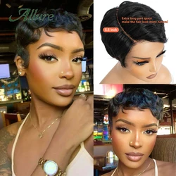 Wear to go Short Pixie Cut 13X6x1 Part Lace Front Human Hair Wigs For Black Women Brazilian Remy Hair Colored Bob Wigs Allure