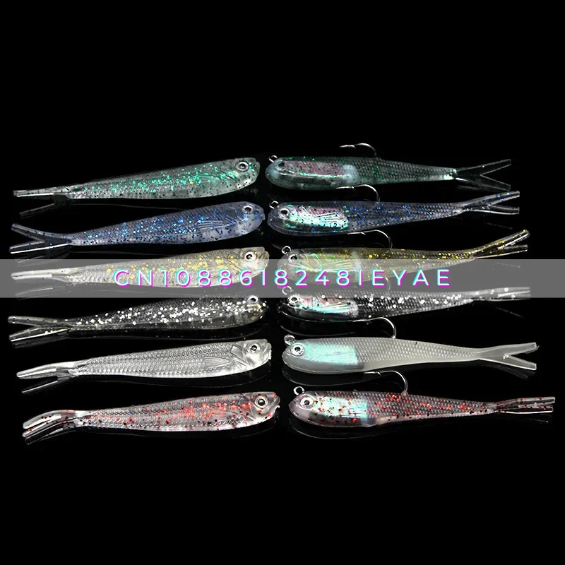Simulationspaket Bleifach weicher Fisch, Luya falscher Köder weicher Gabelschwanzfisch, Angeln weicher Köder Fischförmiger Köder