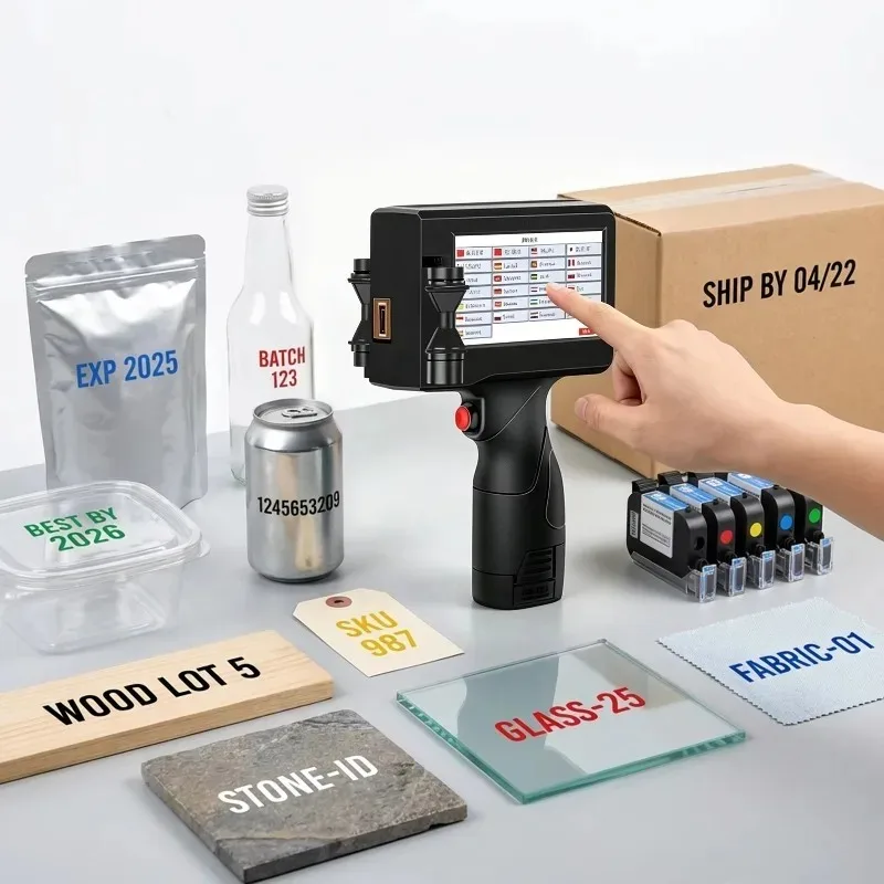 Aisomark Manual Handheld Thermal Inkjet Printer, Industrial Coder for Flex Egg QR Barcode Printing