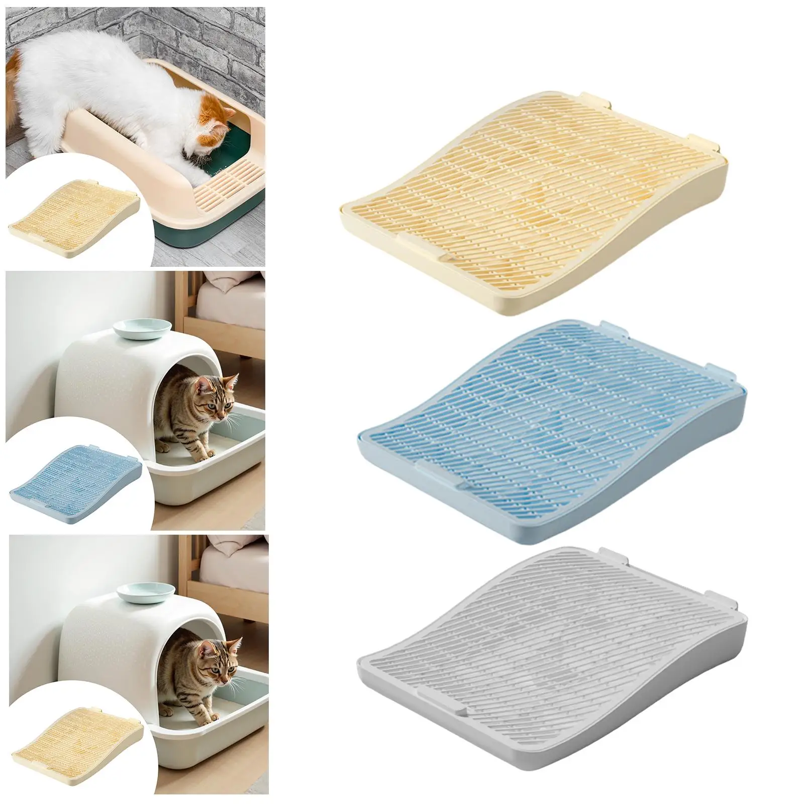 

Коврик для ловли кошачьего туалета, легко чистящийся, легкий, прочный, двухслойный коврик для ловли туалета для домашних животных, котят