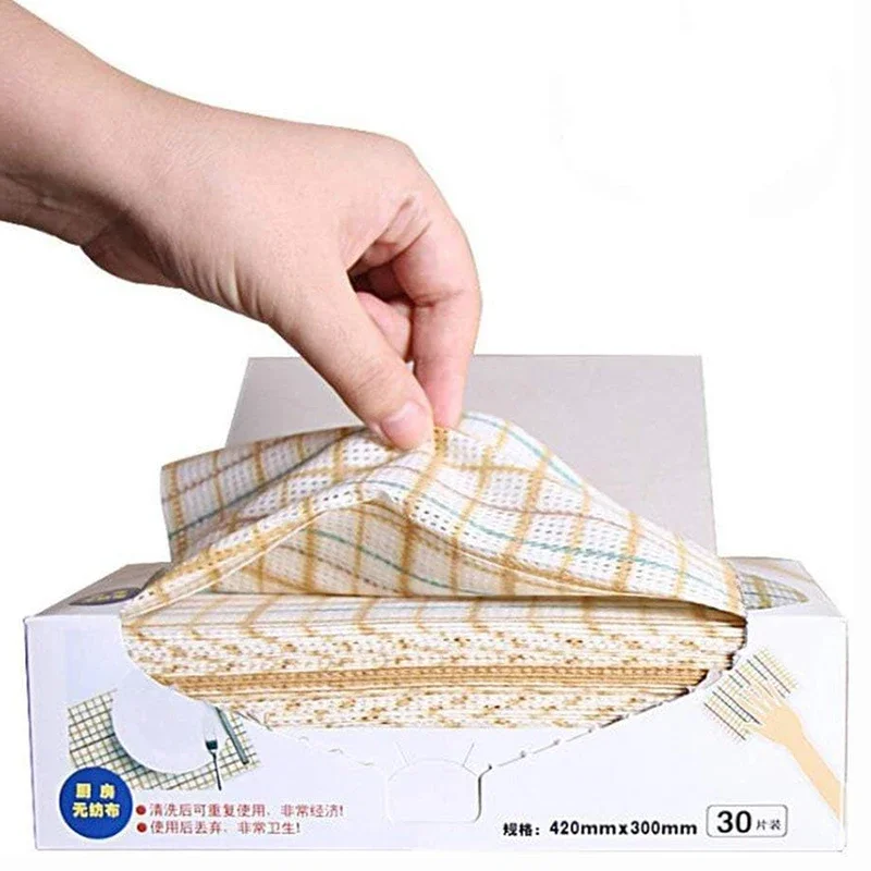 30Pcs Cleaning Towels, Disposable Dish Cloths, Handy Cleaning Wipes House Kitchen Cleaning Tools Wiping Rags Placemats
