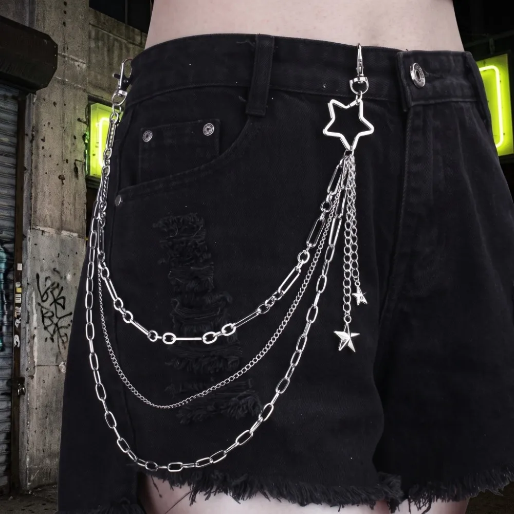 Fashion Multi-Layer Pants Chain Y2K Secure Fastening Hip Jewelry Casual Creative Bag Chain Steampunk Style