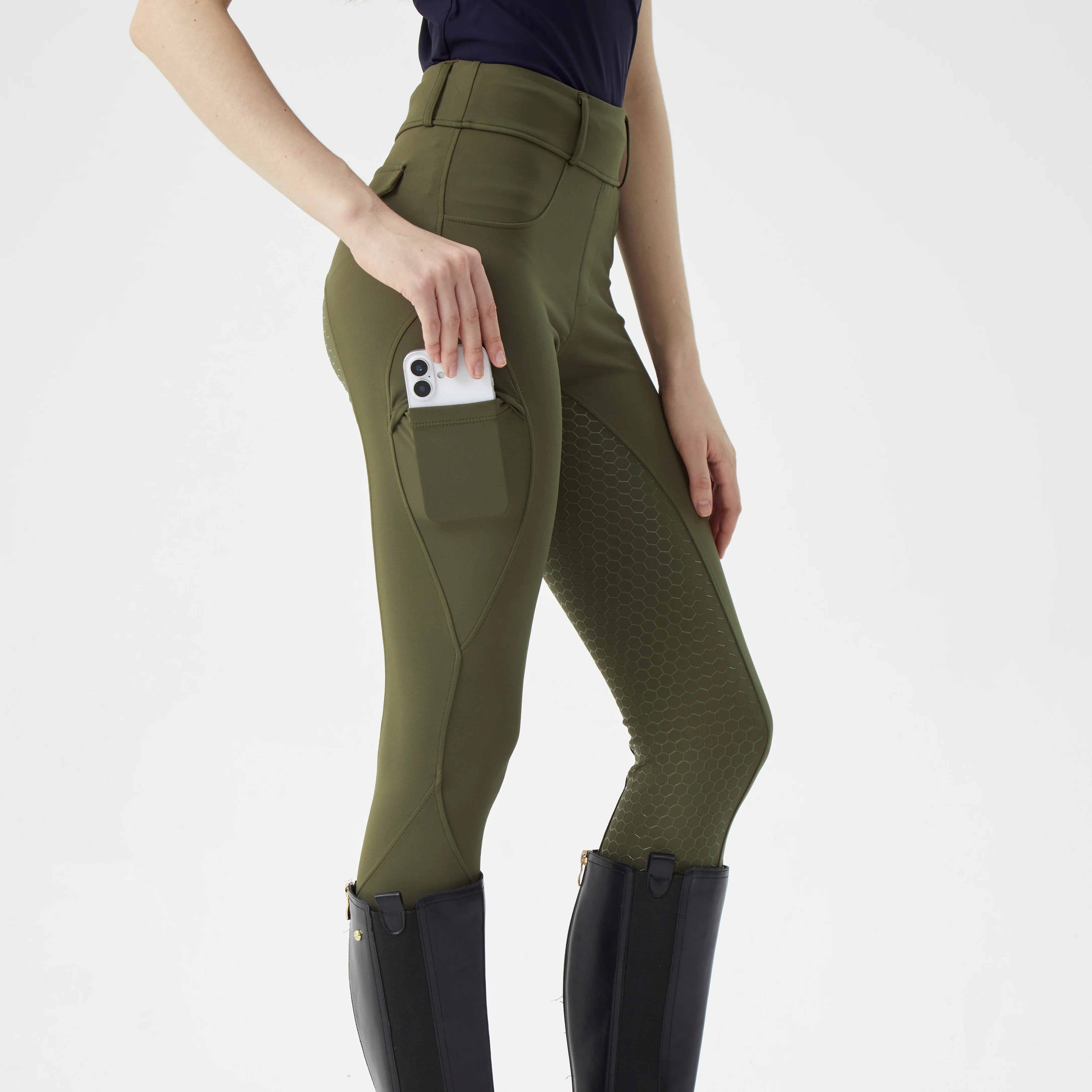 Four Seasons Reithose Damen Professionelle Reitsport-Hose mit Silikon-Anti-Rutsch-Beschichtung Verschleißfeste Hochelastische Hose – Detail 4