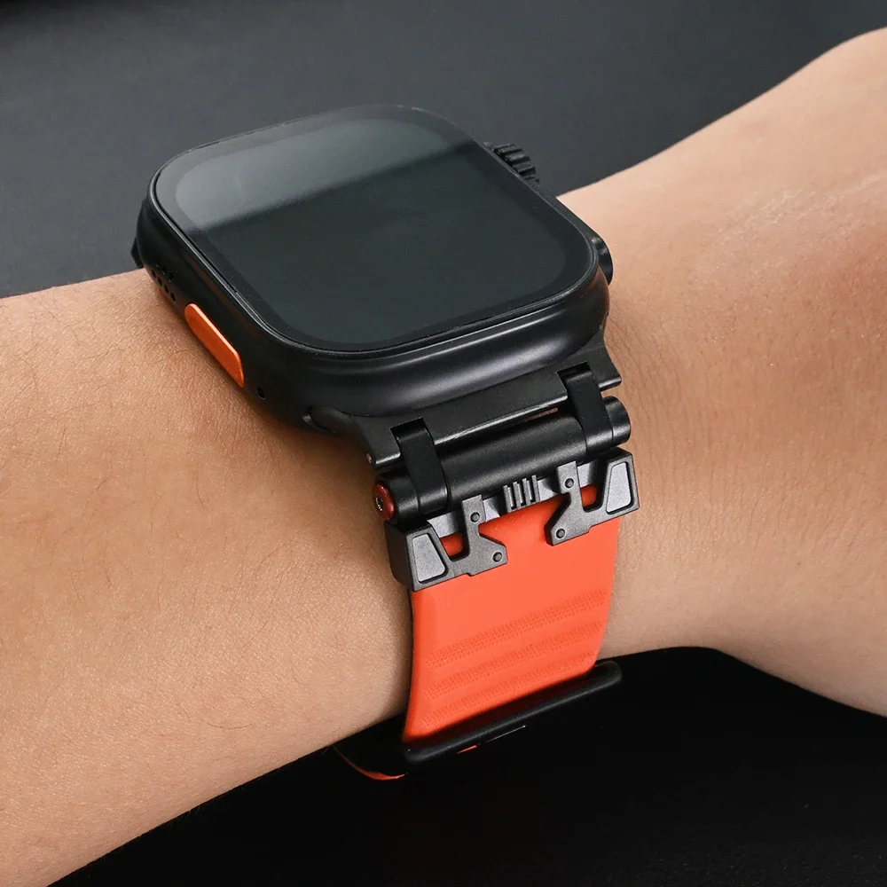 Silicone Sports Band for Apple Watch 10 46mm Ultra 1 2 49mm Soft Loop Bracelet for Iwatch Series 9 8 7 6 5 4 Se 45mm 44mm Strap