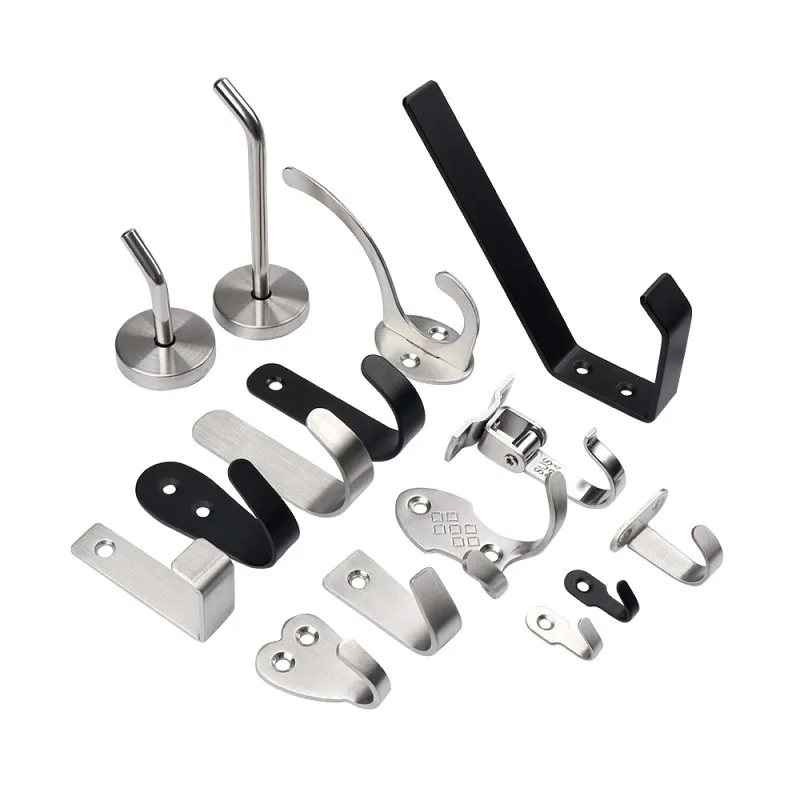 Stainless steel coat hook bathroom wall cabinet hook kitchen bathroom door rear pants hook