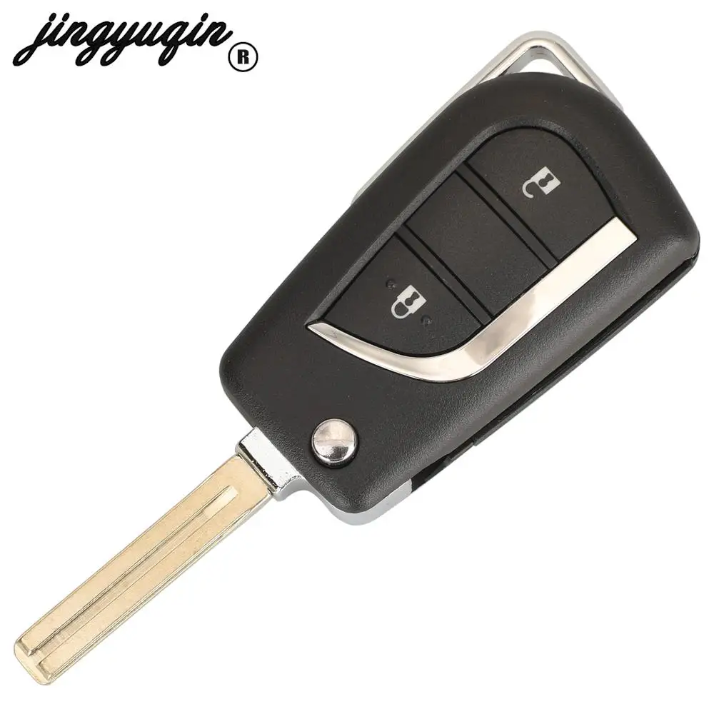 jingyuqin 89070-0KB40 For Toyota Yaris hilux 2015 2020 Flip Remote Car Key 433MHz H-8A Chip FCCID BA2TA Fob 2Button TOY40 Blade