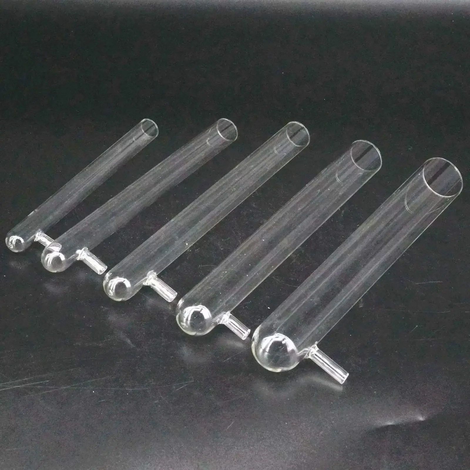 Lot5 15x100/15x150/18x180/20x200/25x200/30x200/30x300/40x200/40x300mm Glass Test Filter Tube with Vacuum Bottom Side Arm Lab