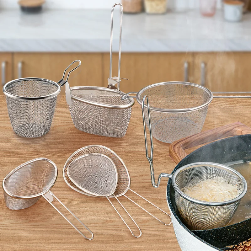 مصفاة أطباق الغضب من الفولاذ المقاوم للصدأ 304، مسحوق حساء المعكرونة التجارية لو ميخن، فلتر طبق الغضب ذو الوعاء الساخن الحار، سلة، سياج #1