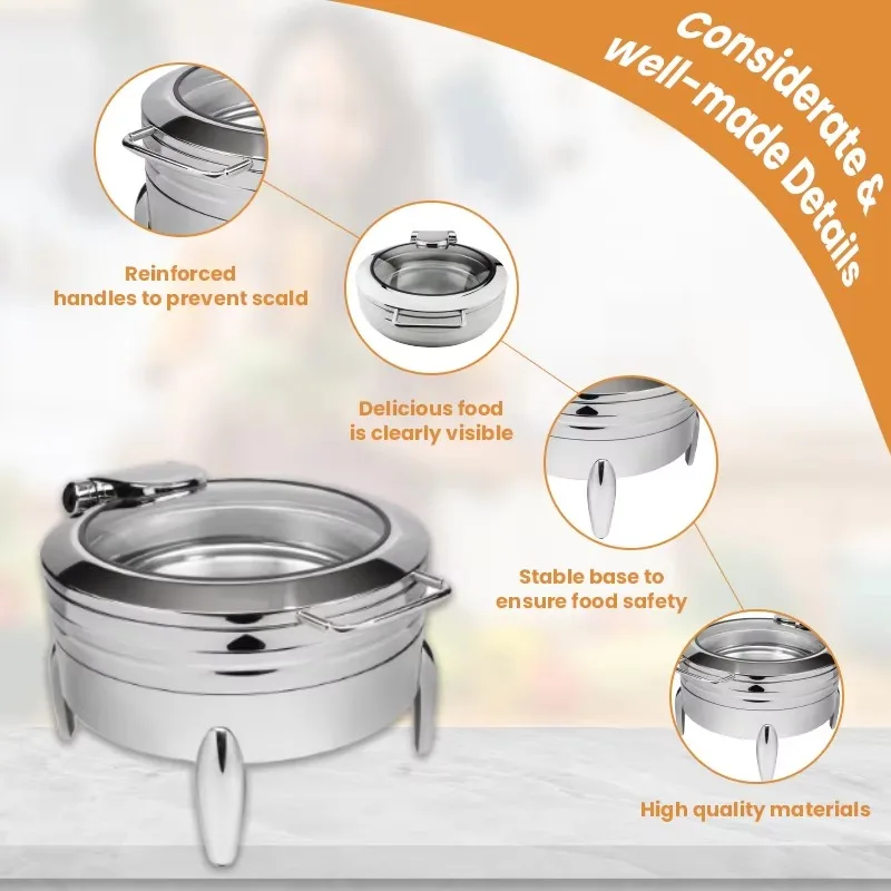 High Quality Commercial Hotel Restaurant Stainless Steel Electric Heating Chafing Dish For Catering Warming Holding Equipment