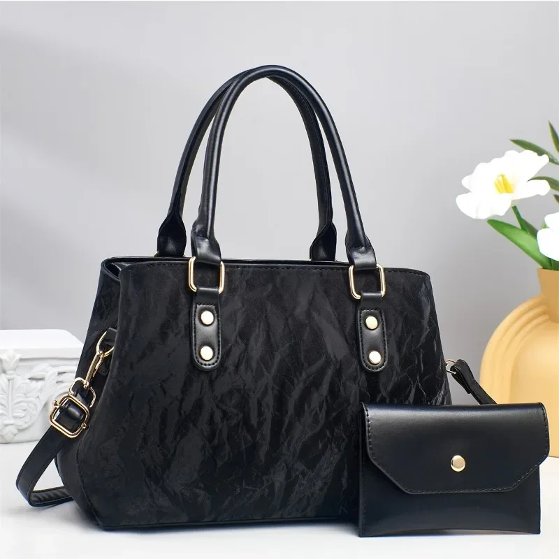 

Fashion Women's Handbag Large Capacity Tote Bag Elegant Soft Leather Shoulder Bag for Mom Stylish Commuter Crossbody Purse