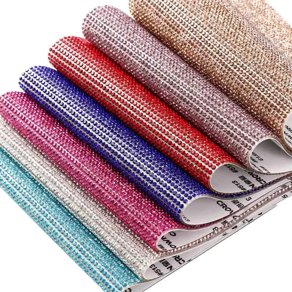 Multicolor Glitter Bling Bling อัญมณีสติกเกอร์คริสตัล Rhinestones สติกเกอร์ของขวัญตกแต่งสติกเกอร์ตกแต่งรถ