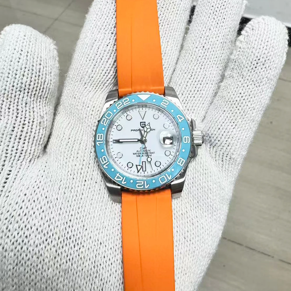 นาฬิกา PAGANI DESIGN รุ่นใหม่ แฟชั่นหรูหรา นาฬิกาจักรกลอัตโนมัติ นาฬิกาสปอร์ต กันน้ำ สายยาง ตัวเรือนหมุนได้ เรืองแสง สำหรับผู้ชาย