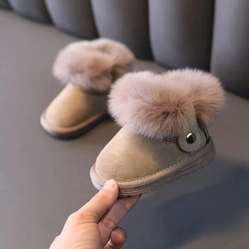 Baby Toddler Snow Boots 1-3 Years Old Boy Girl Winter Fleece Lined Thickened Warm Soft Soled Ankle Boots for Learning to Walk