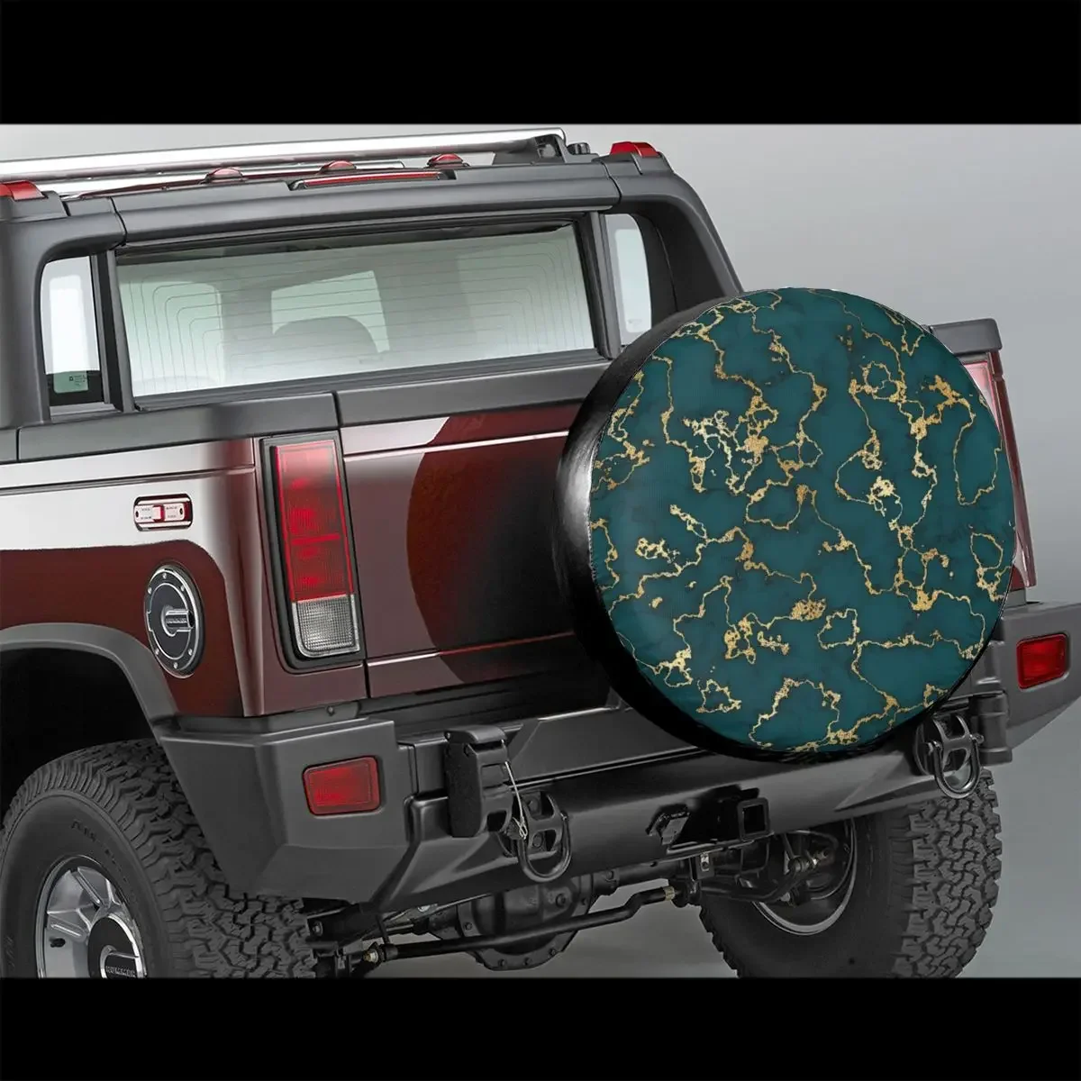 Teal Shiny Marble Veins Texture Spare Tire Cover Case for Jeep Pajero Texture Elegant Stone Car Wheel Protectors Accessories