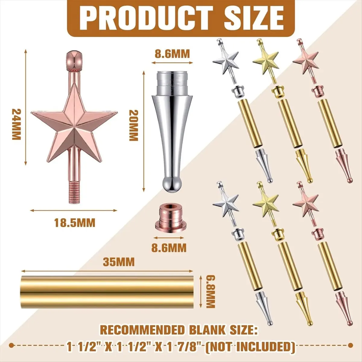 STOCK-12 Set Christmas Tree Ornament Woodturning Project Kit, Crafts DIY Star Tree Hanging Decoration Holiday Woodturning Kit
