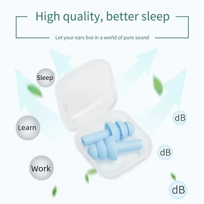 6 Pairs of Soundproof and Noise Proof Sleep Swimming Earplugs, Waterproof and Soft, Comfortable and Colorful Silicone Earplugs