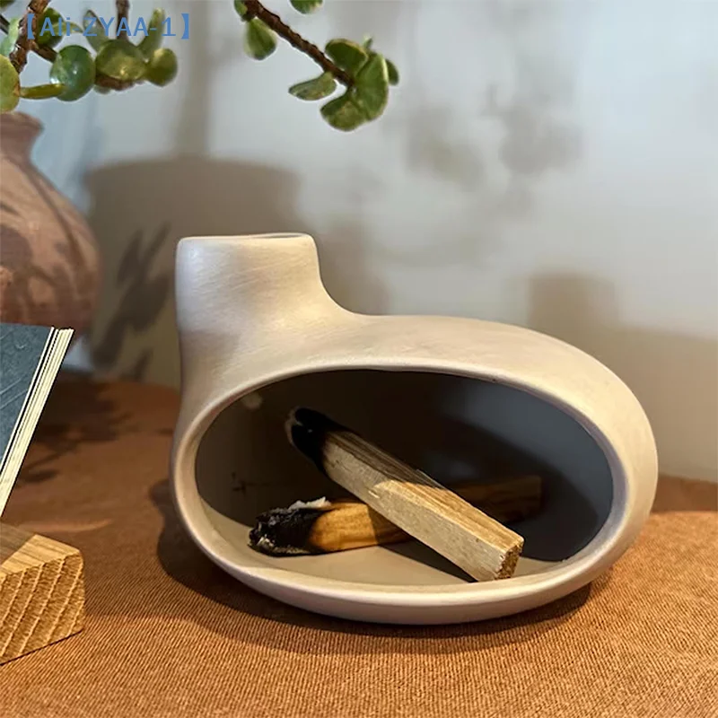 【ZYAA-1】1 unidad de quemador de incienso en forma de cono, soporte de cerámica para Palo Santo, para yoga, hogar, oficina, o decoración rústica.