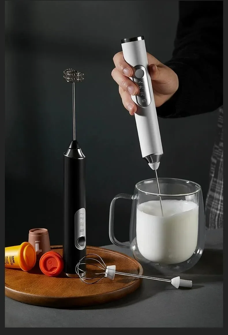 USB Mini Portable Milk Frother and Whisk for Foamy Coffee, Hot Milk, Espresso and Cappuccino