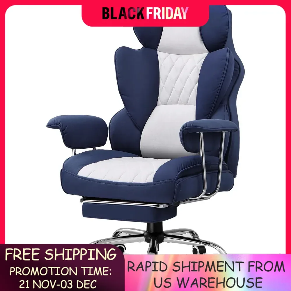 Gaming Chair, Office Chair with Pocket Spring Lumbar Support, Ergonomic Comfortable Wide Office Desk Computer Chair