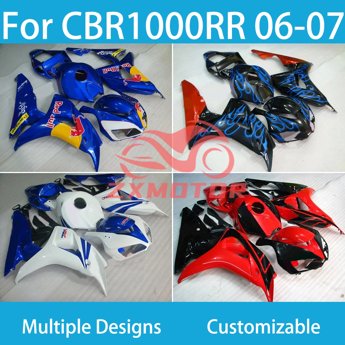 

CBR1000RR 06 07 новый стиль обтекатель комплект для HONDA CBR 1000RR 2006 2007 мотоцикл пластиковые части литые под давлением Обтекатели