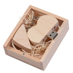 Heart Wedding Photography Gifts USB Flash Drive Wooden Pen Drive Real Capacity Memory Stick 64GB/4GB U Disk The Gift of Memories