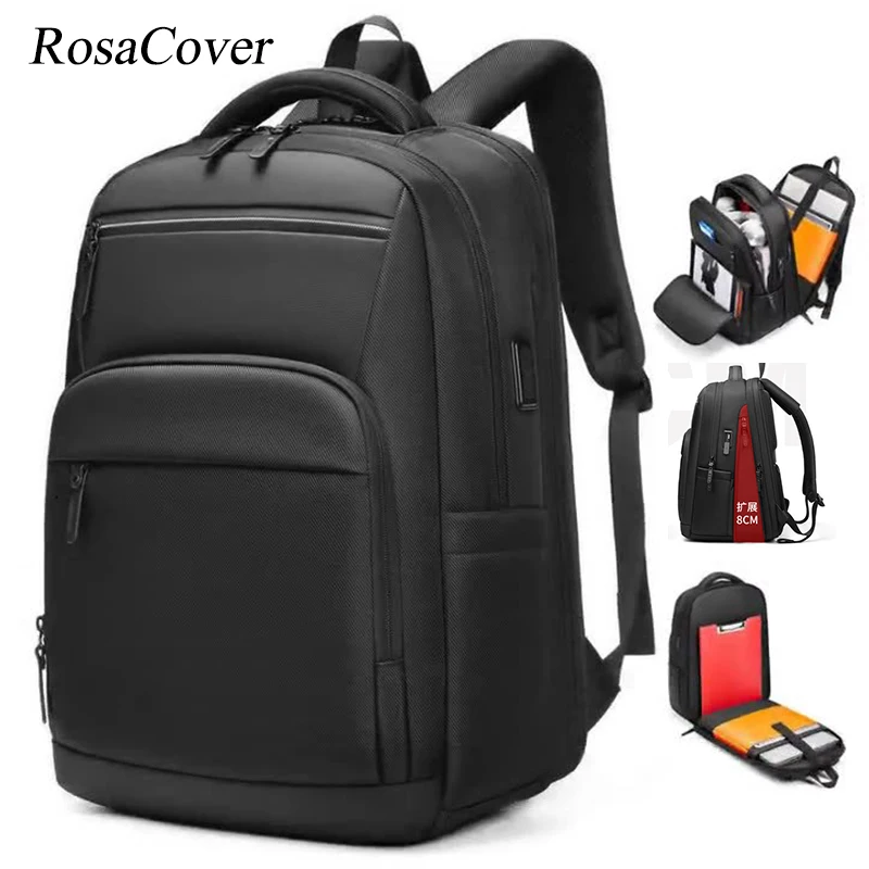 Multifunctional 17 inch Laptop Backpack USB Charging Business Waterproof Expandable Travel Bag Mochilas Computer Backpacks