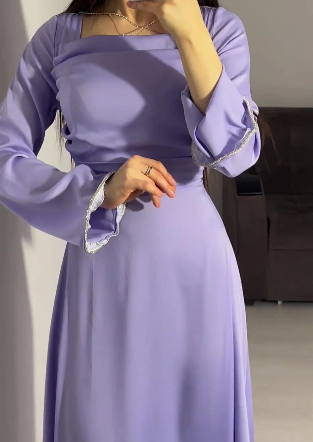 Women Dress Slim Blue Long Dresses Square Collar Long Sleeve Sexy High Waist Floor Length Vestidos Party Elegant Splice Summer