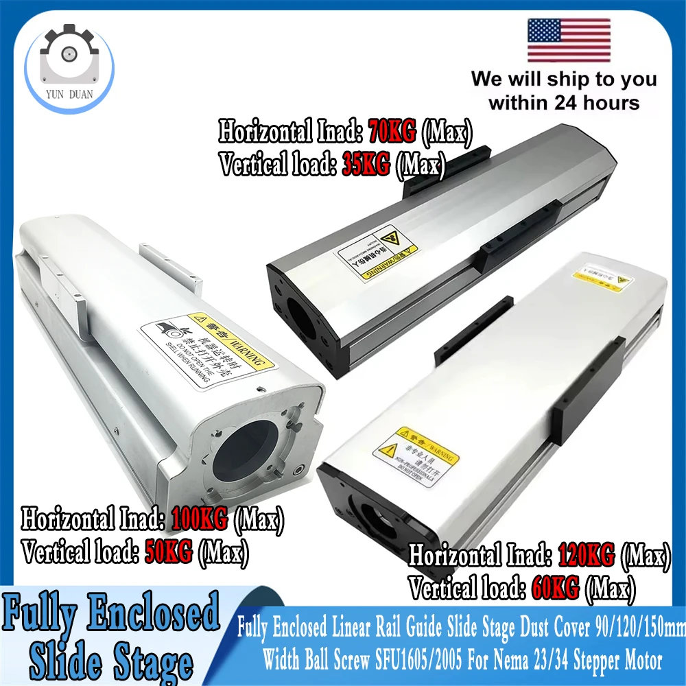 

Heavy Duty Fully Enclosed Automations Linear Bearings Dustproof Linear Guide Rails Load 100kg 150mm Width SFU1605/2005/2505