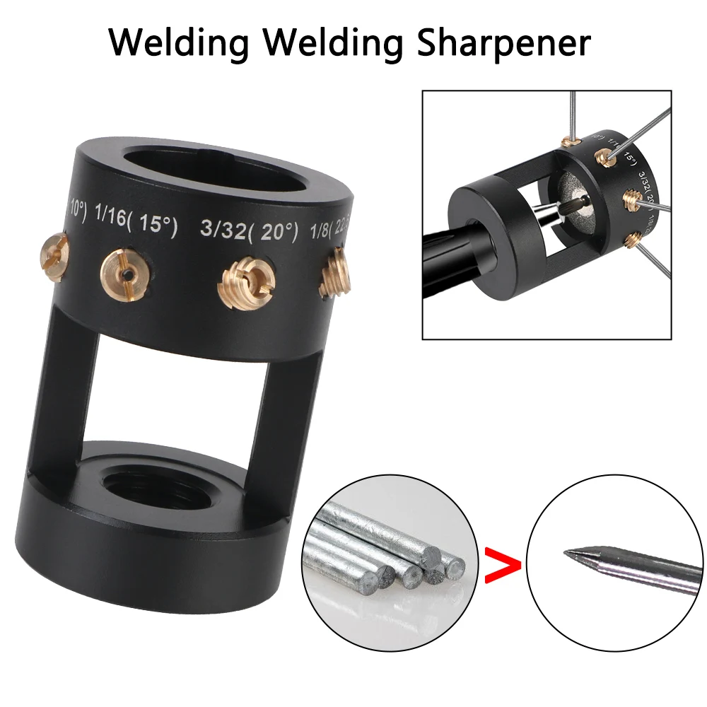 

With 5x25mm Diamond Wheels Tungsten Electrode Sharpener Grinder Head with Cut-Off Slots TIG Welding Tool Multi-Angle 0.04"-1/8"