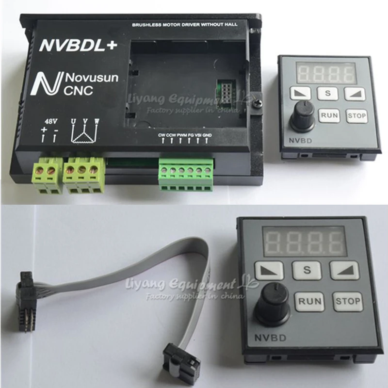 48VDC Diameter 55mm & 600W Brushless Motor Driver NVBDL+ Without Hall CNC 400W Brushless Spindle Motor for CNC Router Machine