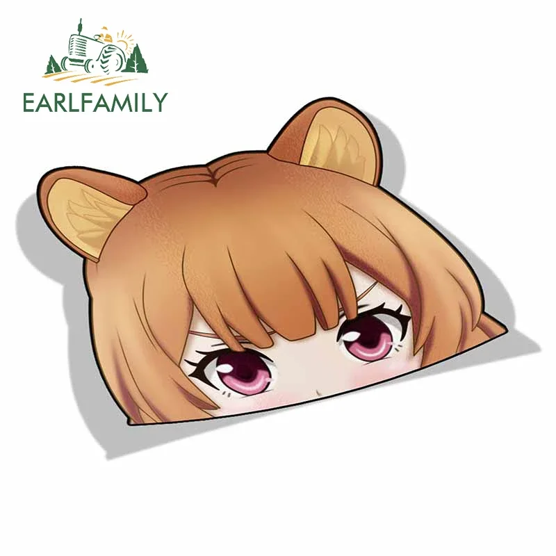 

EARLFAMILY Car Sticker for Raphtalia Peeker Big Head Anime Vinyl Rear Windshield Trunk Stickers