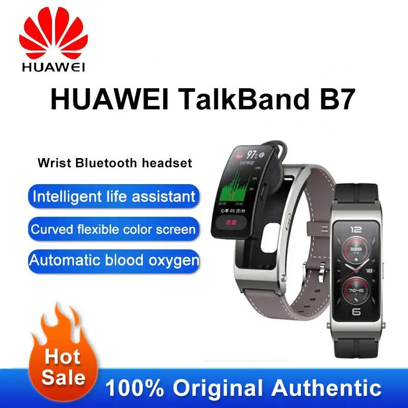 

NEW Huawei TalkBand B7 Sports Bracelet Intelligent Bracelet Blood Oxygen Heart Rate Health Monitoring Wrist Bluetooth Headset