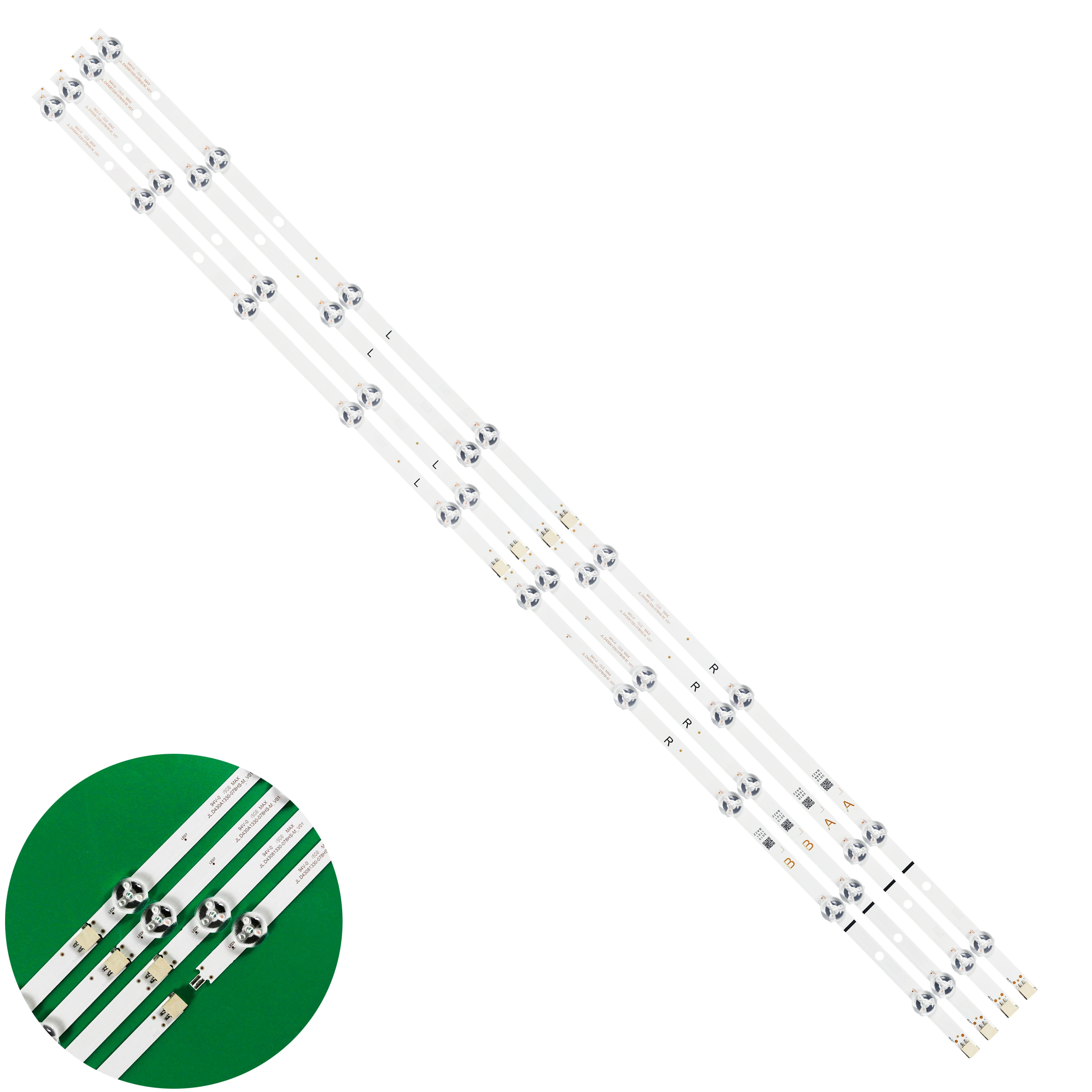 

LED Backlight strip(4)For Toshiba 43V5863DG 43GS352B 43GX551B 43HK25T74U 43V5863DB 43T6863DB 43V6863DB 43T5863DB SVV430A52_B A