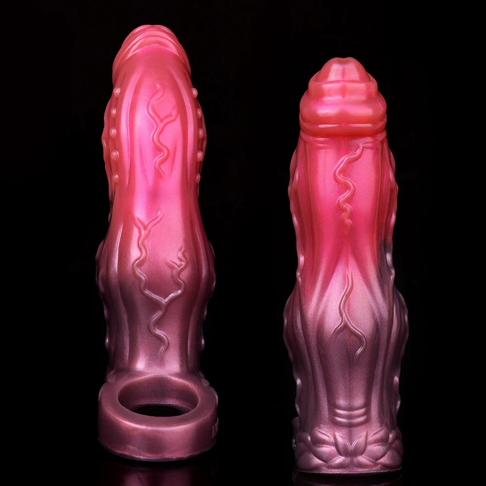 NNSX Enlargers Dog Knot Sheath Silicone Penis Sleeve Foreskin Delay Ejaculation Penis Cover Dildo Extender Anal Sex Toys for Men