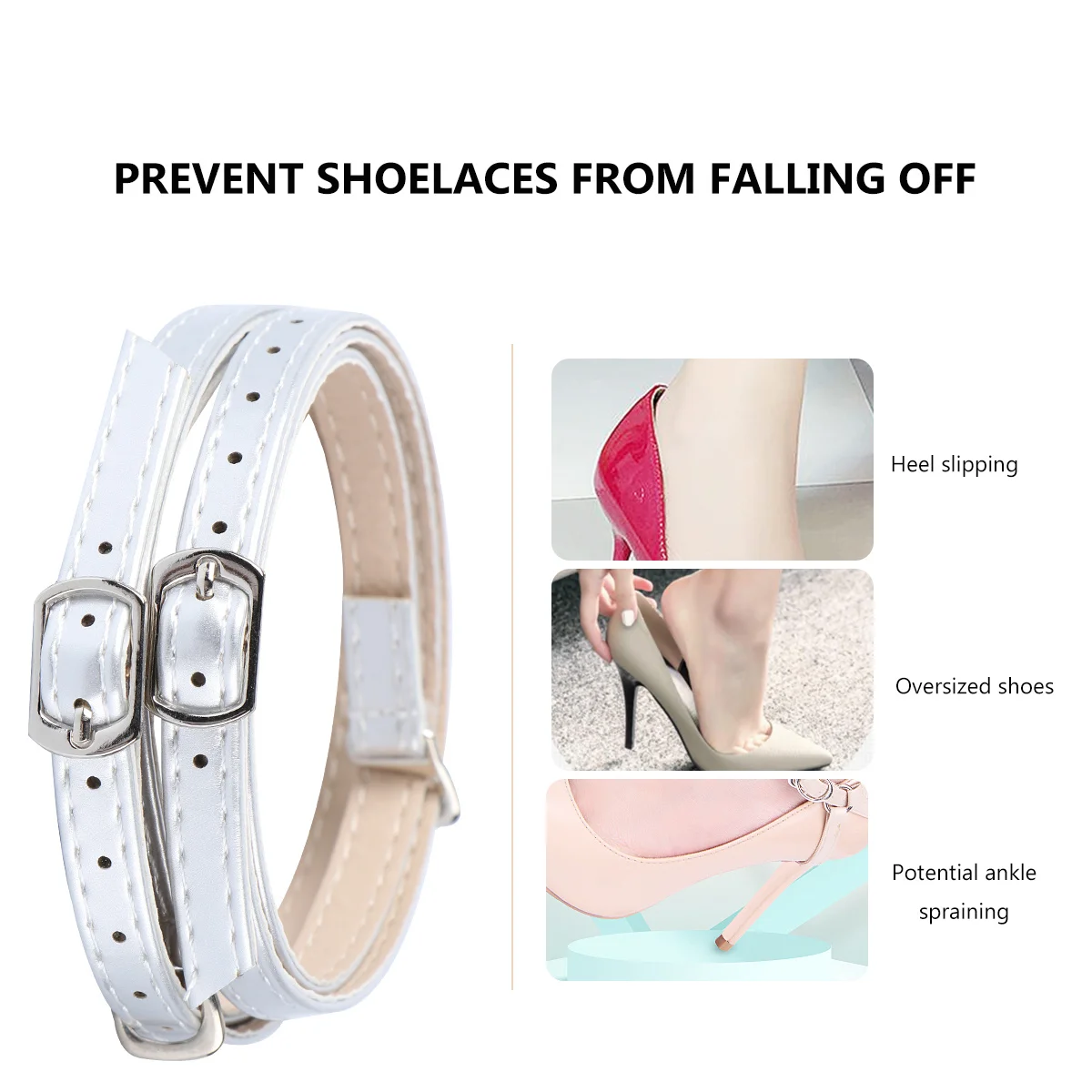 1 Pair Cross Faux Anti-Drop Shoe Straps For High Heels Detachable Ankle Straps Elastic Shoe Laces Women Heel Protector