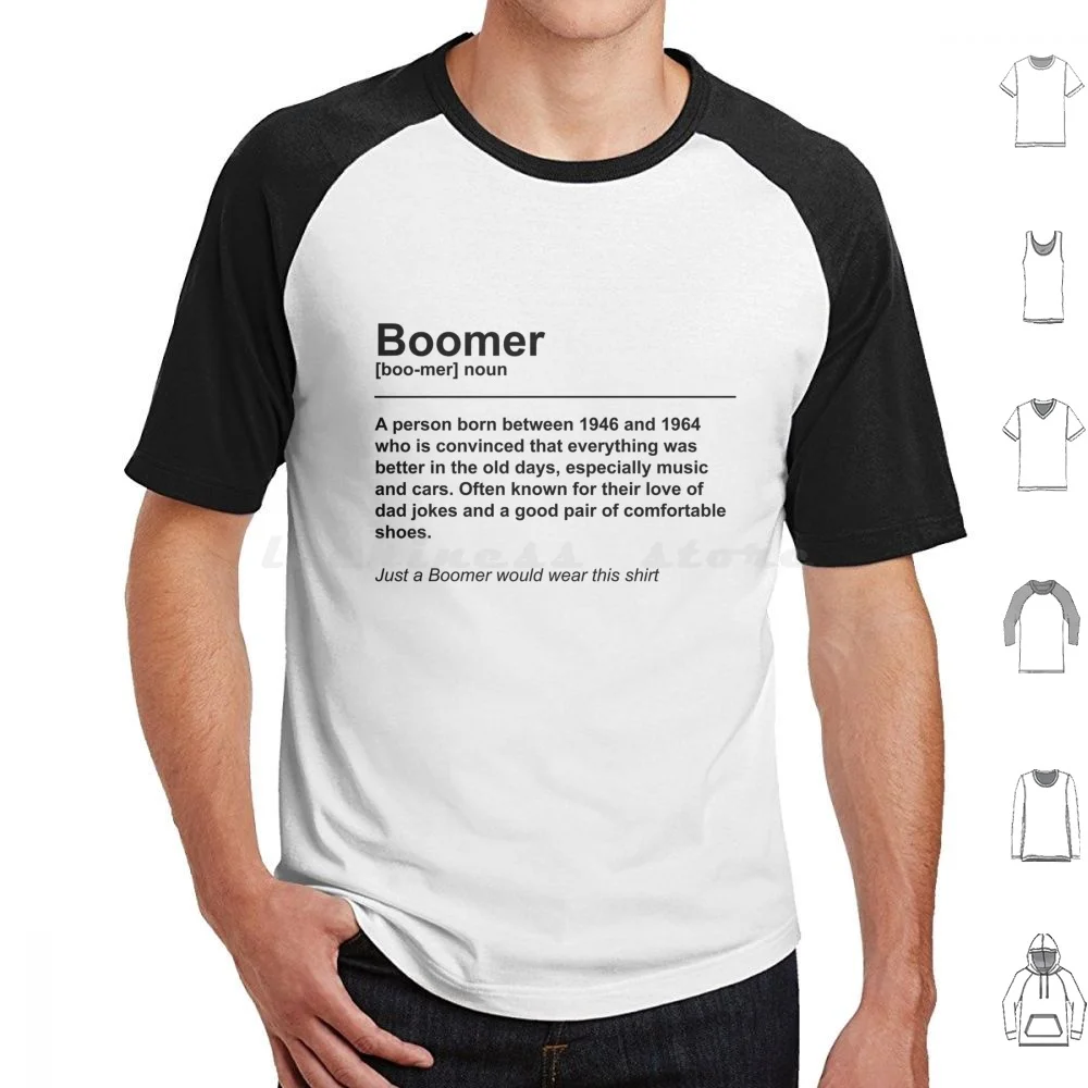 Boomer Humour Definition Dictionary T Shirt Big Size 100% Cotton Baby Boomer Boomer Humor Dad Jokes Vintage Classic Old School