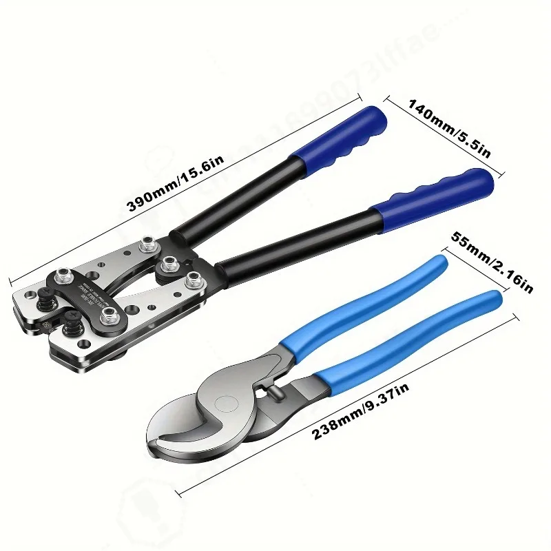 Cable Crimping Tool 6-50mm² Metal Heavy Duty, For SC Copper Aluminum Terminal, Electrical Work Crimp Plier Kit