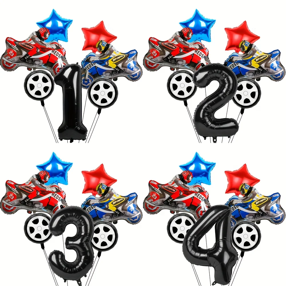 Racing motorcycle Themed Balloon Set Racing Themed Birthday Party decoration boys motorcycle Birthday Party decoration supplies
