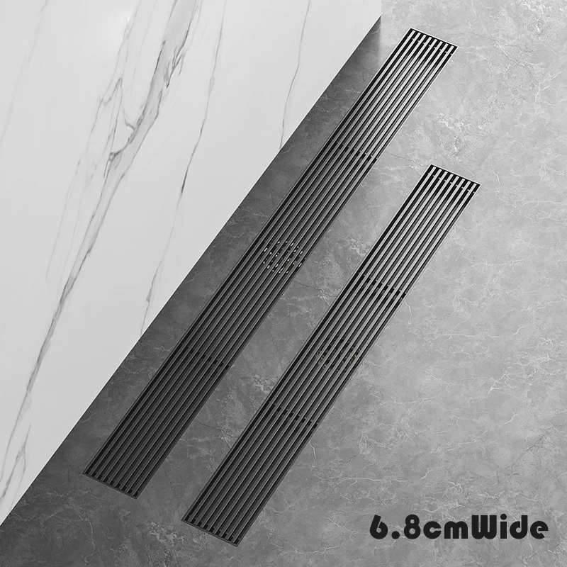 Thickened Deodorant Floor Drain 304 Stainless Steel Shower Room Rectangular Floor Drain Large Displacement Solid Copper Core
