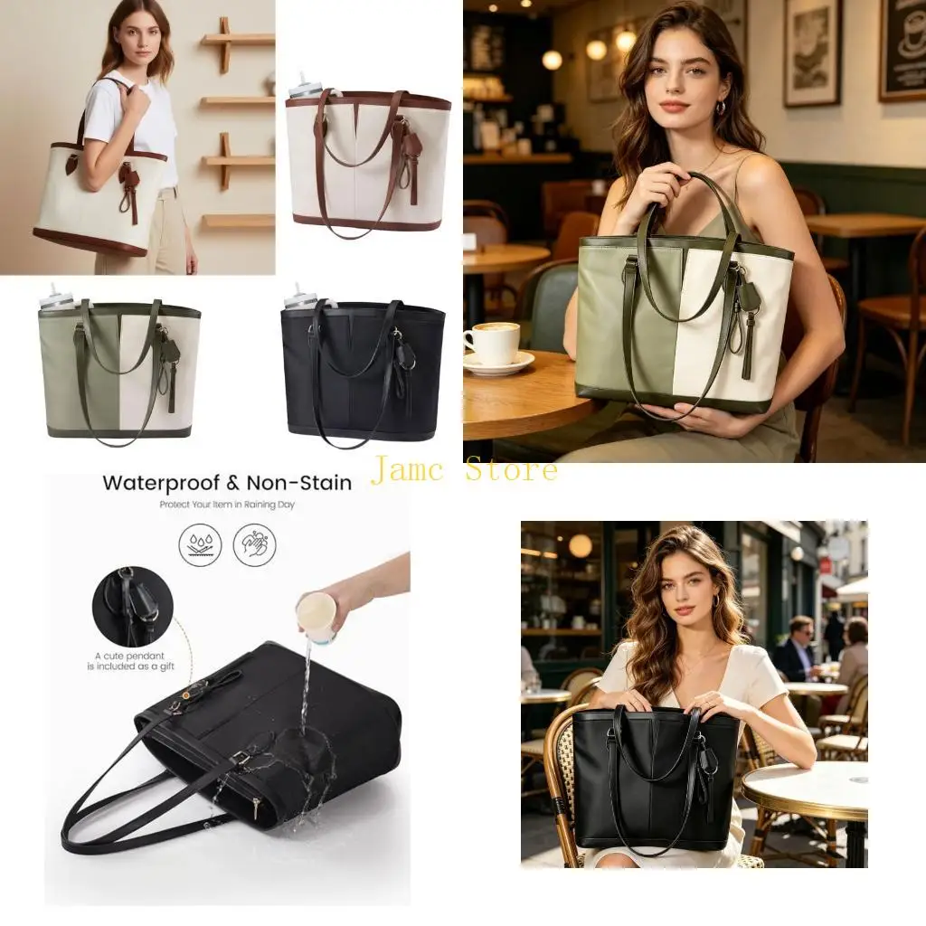 LX0B Elegant Laptop Bag For Women With Water Bottle Pockets And Padded Compartment