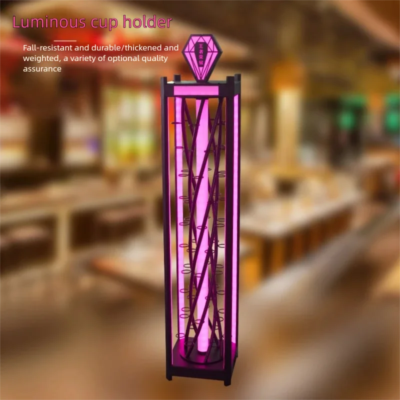 Bar Luminous Cocktail Glass Rack, Bucket Glass Rack, LED Foreign Wine Bullet Glass Rack, Cocktail Cup Holder, Nightclub Decor