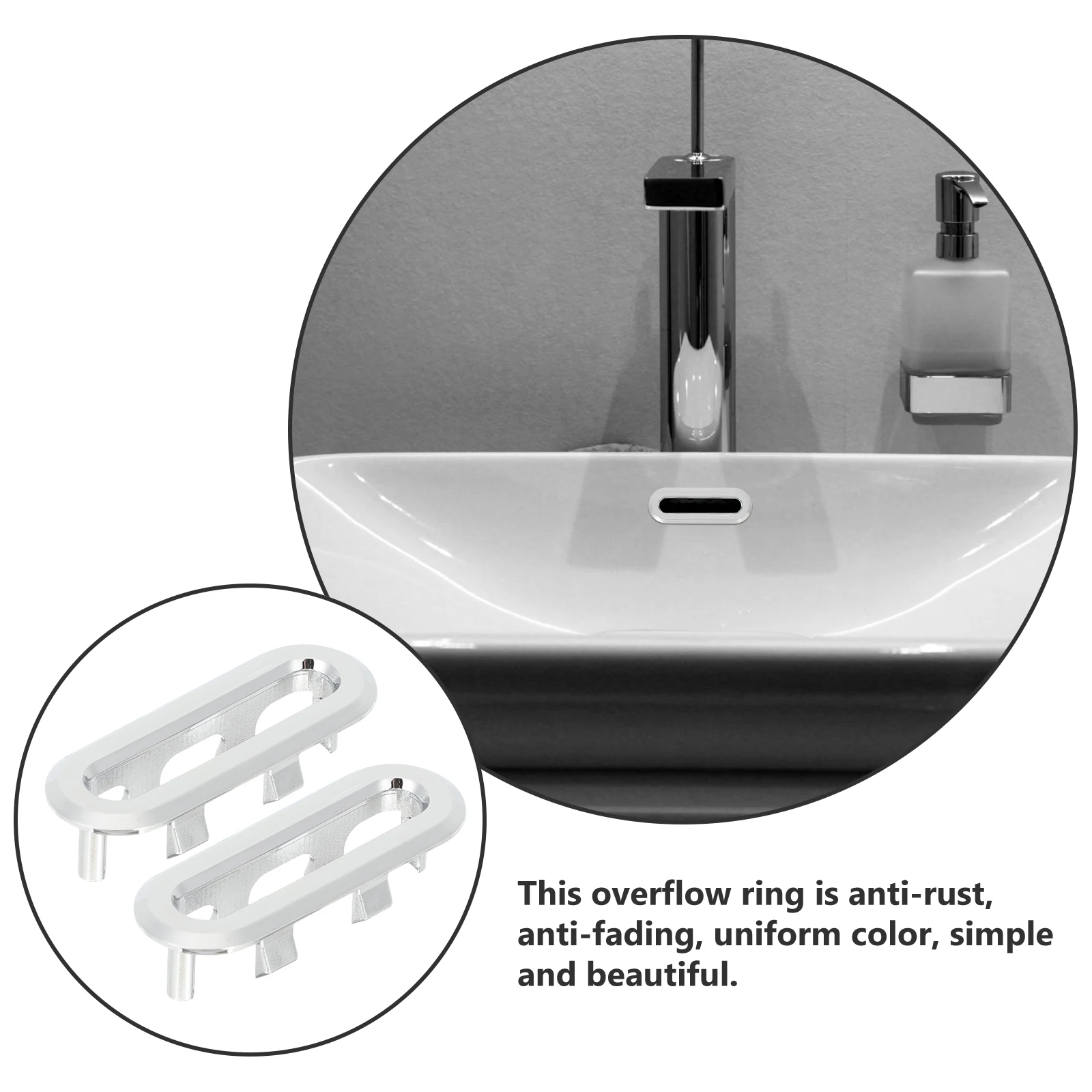 

12pcs Overflow 1.5 Inch Bathroom Wash Basin Overflow Cover For Kitchen Sink Drain Bath Ceramic Basin Hole Cover Sink Accessory