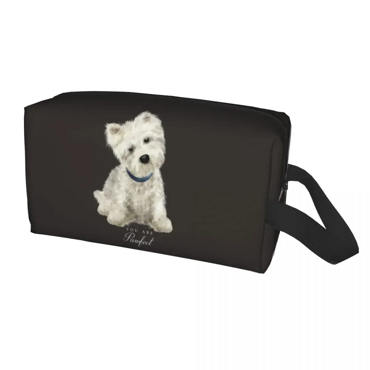 Cute West Highland White Terrier Dog Toiletry Bag Westie Puppy Makeup Cosmetic Organizer Ladies Beauty Storage Dopp Kit Case