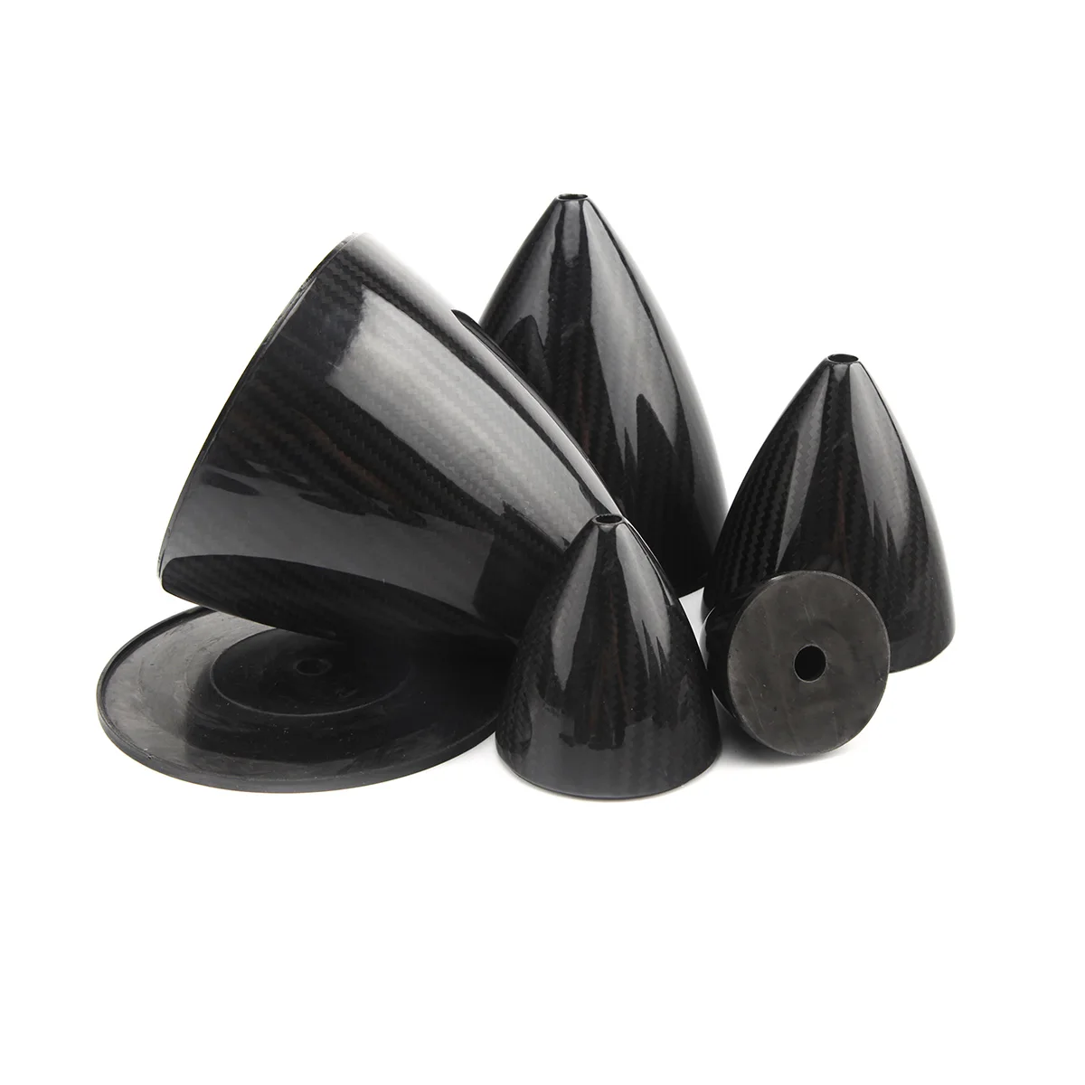 1Pc Carbon Fiber Spinner Cone  Without Blade Cuts  1.75'' 2'' 2.5'' 3'' 3.5'' 4'' 4.5'' 5'' 6'' inch  For RC Gas Airplane