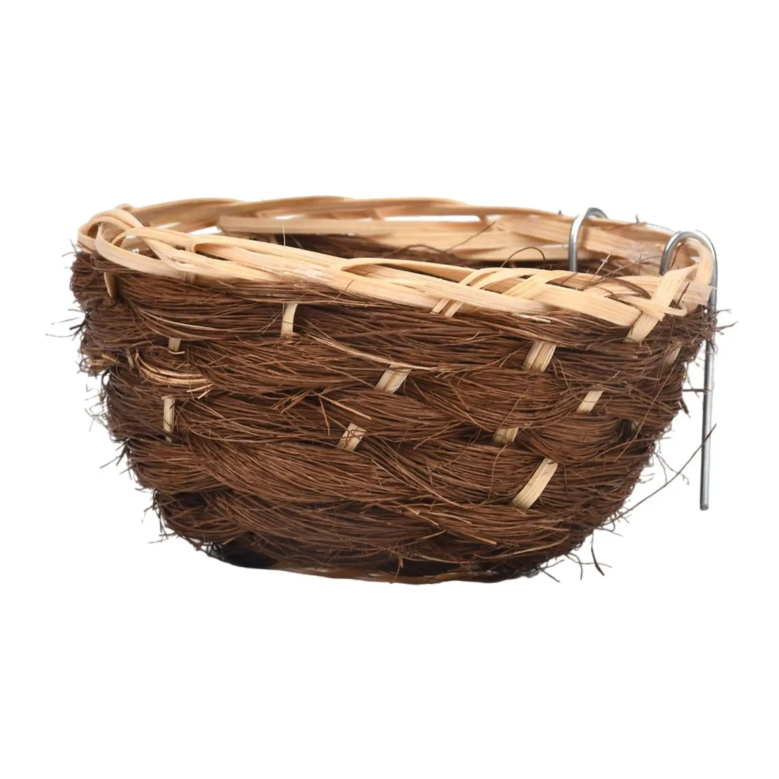 Handwoven Bamboo Bird Nest Resting Place Outdoor Hanging Hut Bird House Breeding Cave for Parrot Robins Cockatiel Cage Parakeets