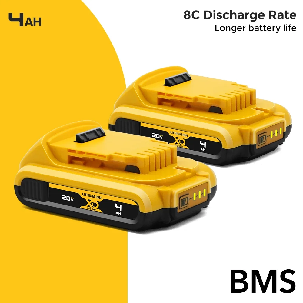 New DCB200 20V 4Ah/6Ah/12Ah Lithium Replacement Battery For Dewalt 18V DCB200 DCB180 DCB181 DCB182 DCB184 DCB201 DCB206