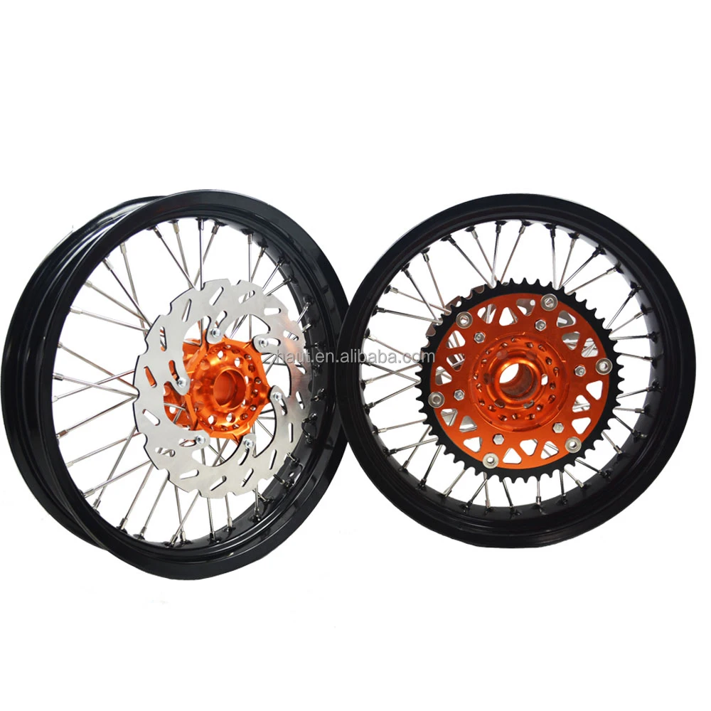17 Inch Motorcycle  Wheels Set Aluminum Alloy Super Moto Wheels Rims